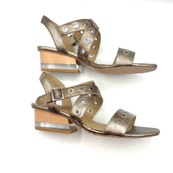 Vaneli Metallic Strappy Sandals. Size 8.5. Block Heel. - Picture 9 of 14